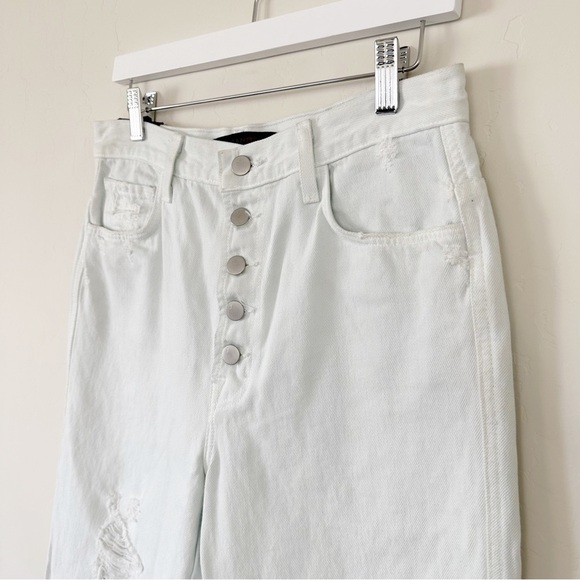 J Brand HYDROSPHERE Heather Destruct High-Rise Slim Straight Leg Jean - Picture 6 of 15